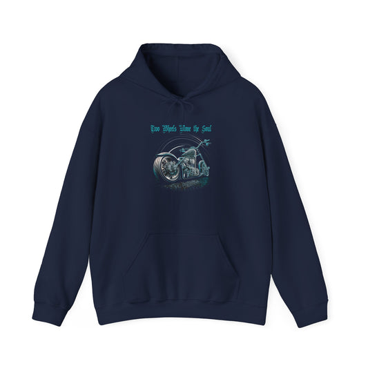 Two Wheels Move The Soul Hoodie - Classic Motorcycle Style in a Premium Cotton Blend
