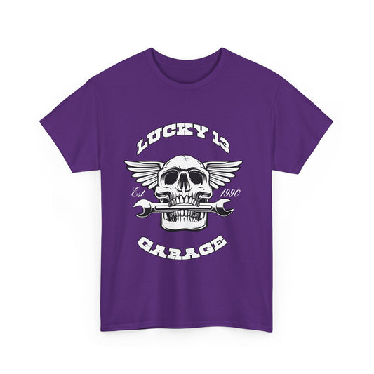 Lucky 13 Motorcycle Tee - Gildan® 5000 Heavy Cotton™, Iconic Design, Midweight Fabric for Everyday Wear