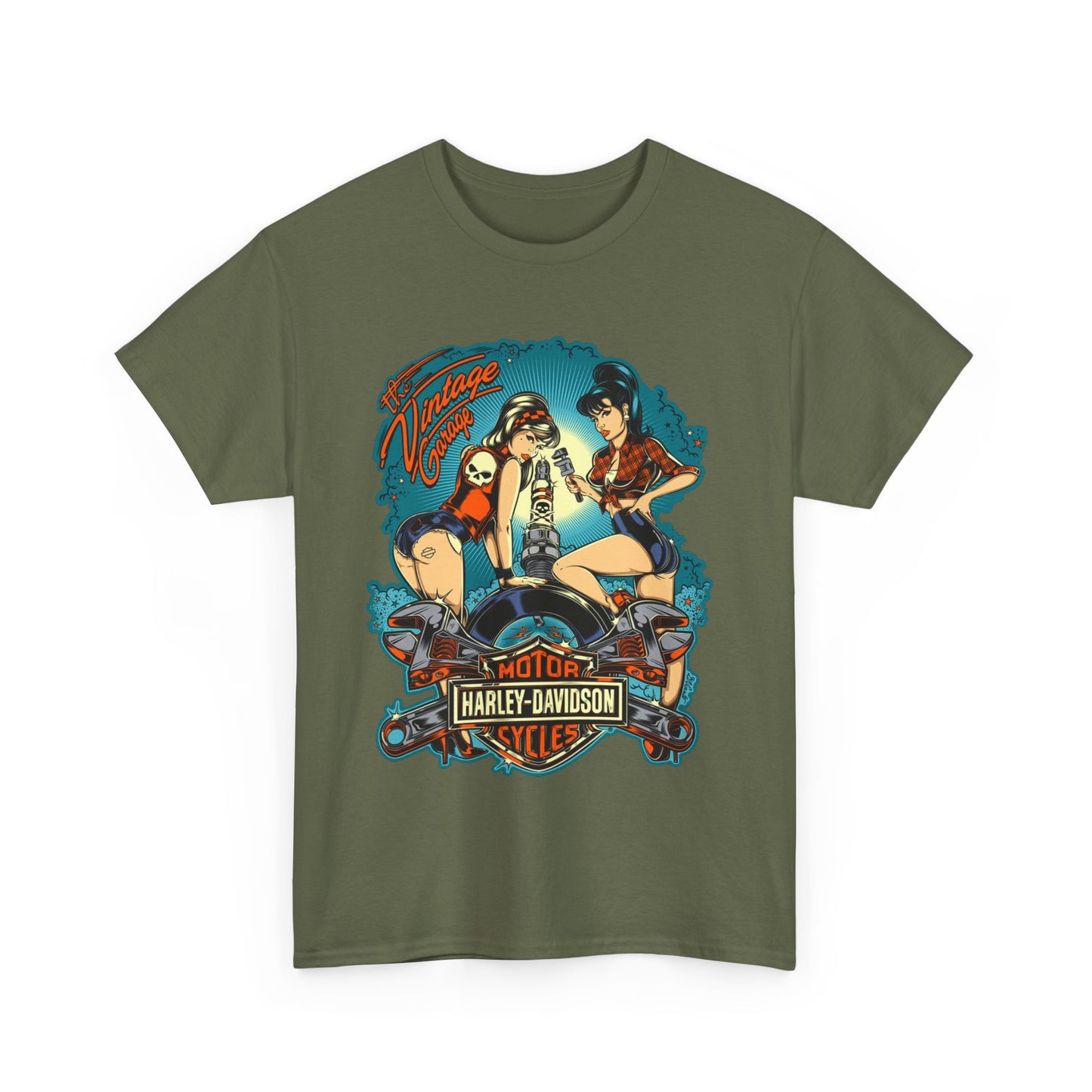 Harley Davidson T-Shirt | Gildan® 5000 Heavy Cotton™, Classic Fit, Timeless Biker Style
