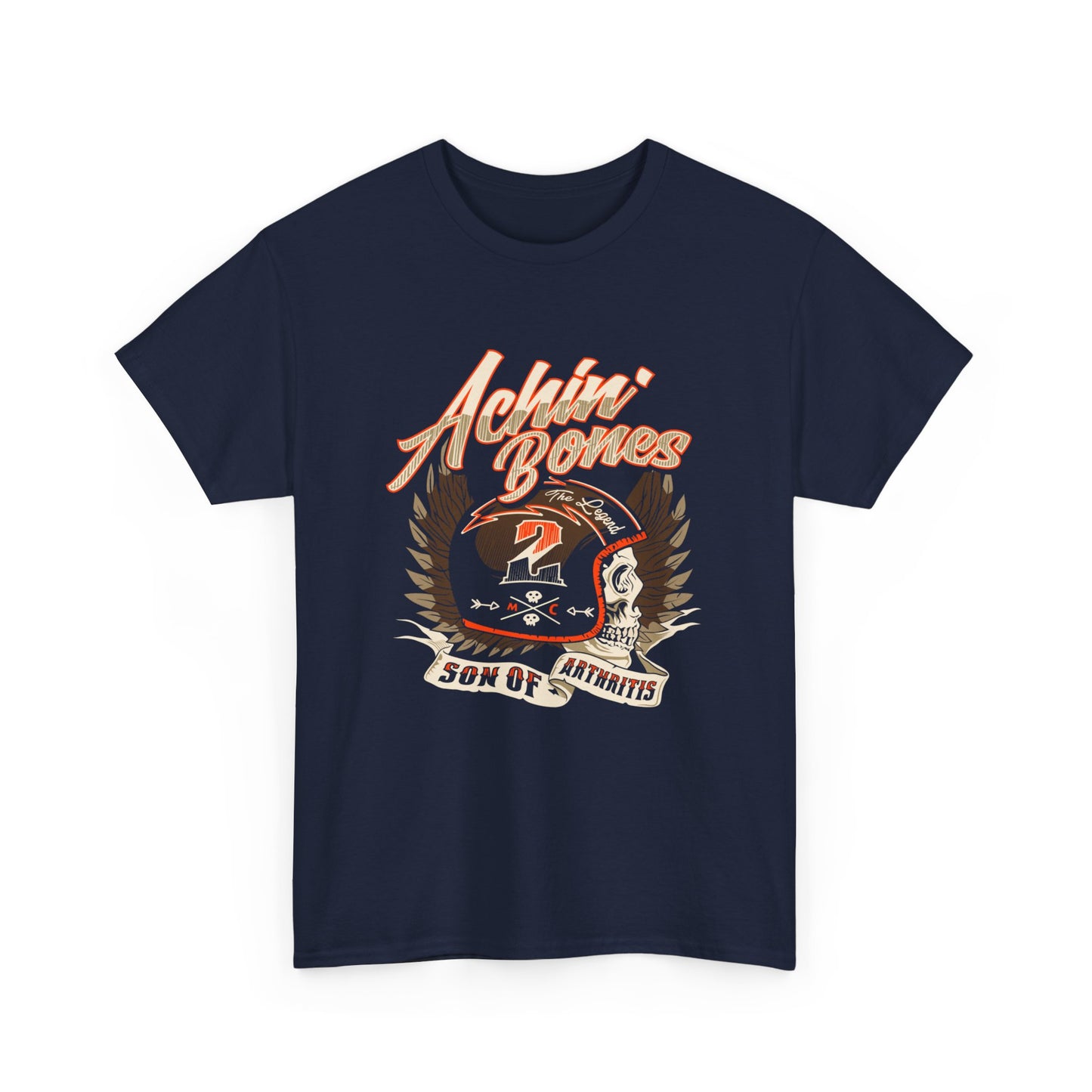 Achin' Bones, Son of Arthritis - Stylish Biker Tee with Heavy Cotton Comfort